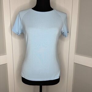 Abardsion baby Blue Fitted‎ Tee Size XL (Runs Small) Stretchy Short Sleeve Basic